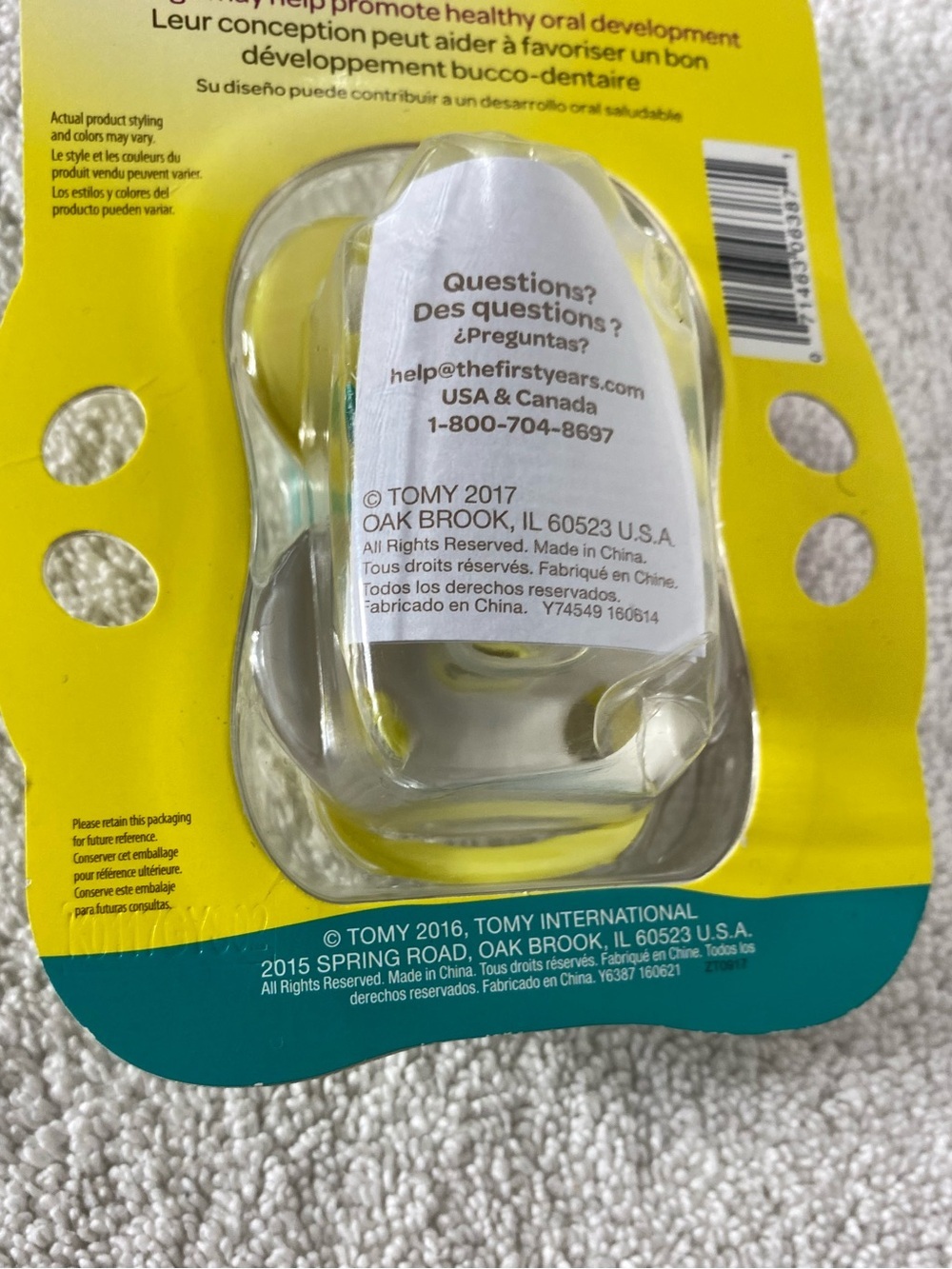 5/$35 The First Years Orthodontic Pacifiers 3-6 Months Elephant 2 Pack NEW - Picture 10 of 12